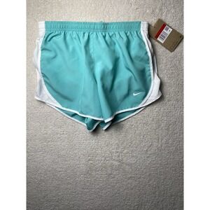Nike Dri-Fit Girls Shorts Large Teal White Elastic Waist Running Athletic NWT